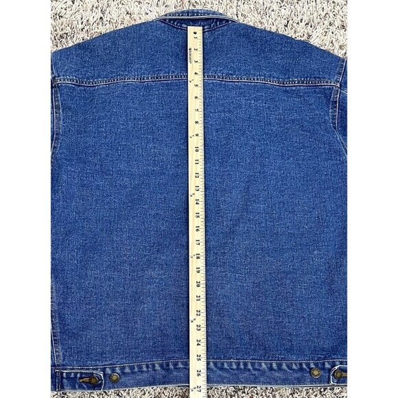 VTG COBRA Mens LARGE NASCAR Jasper Engines Racing Embroidered Denim JEAN JACKET - Picture 8 of 11